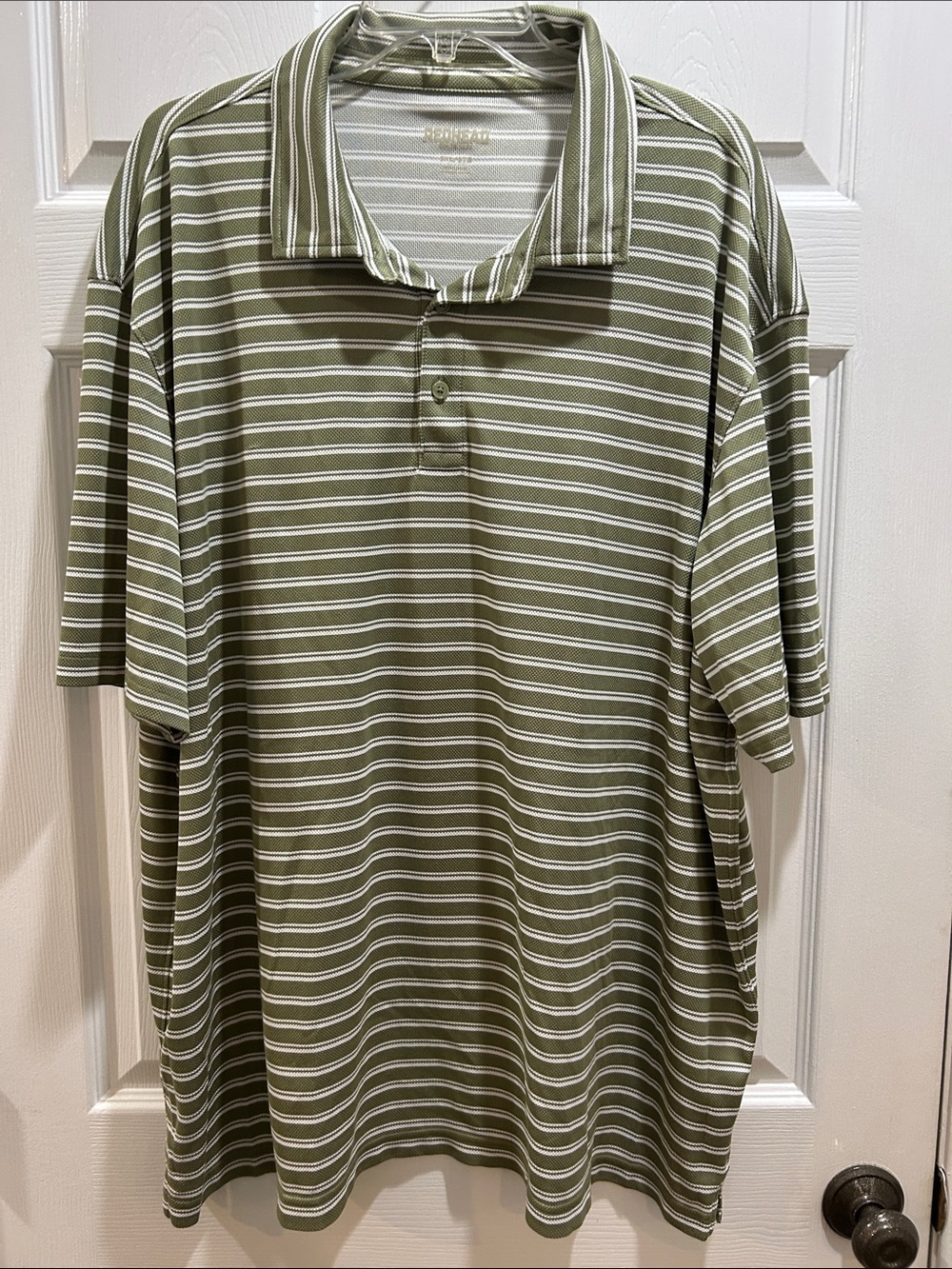 RedHead Olive Green & White Striped Polo